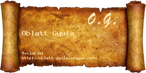 Oblatt Gyula névjegykártya